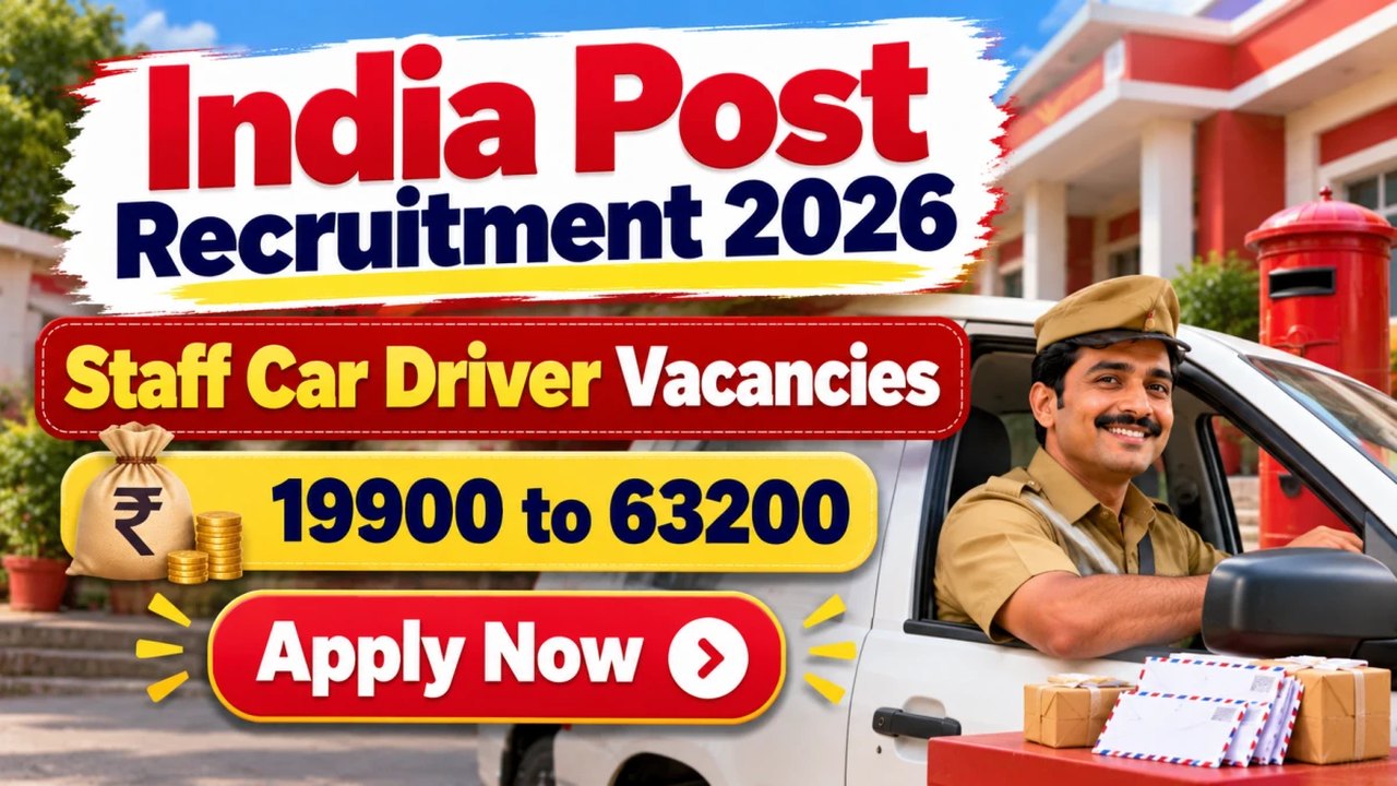 इंडिया पोस्ट स्टाफ कार ड्राइवर भर्ती 2026: तमिलनाडु सर्कल में 24 पदों के लिए आवेदन प्रक्रिया शुरू